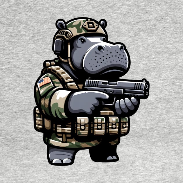 Tactical Hippo by Rawlifegraphic